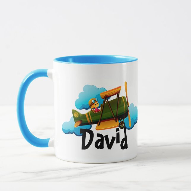 Personalized airplane coffee mug (Left)