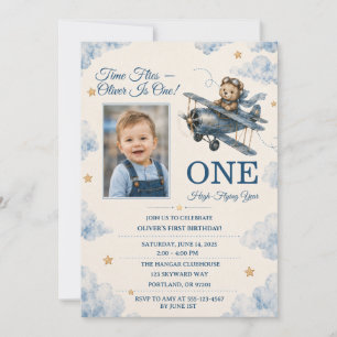 Personalized Airplane First Birthday Invitation