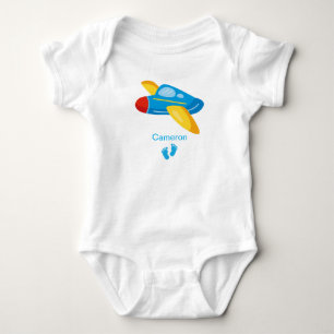 Personalized Airplane Name Baby Gift Cute Baby Boy Bodysuit