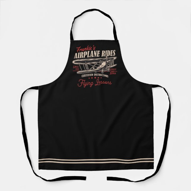 Personalized Airplane Rides Retro Flying Lessons   Apron (Front)