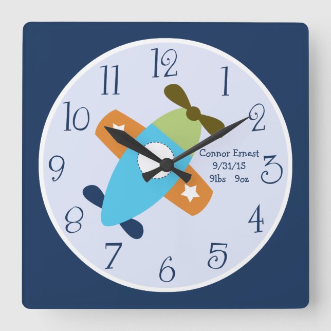 Personalized Airplane Taking Flight Wall Clock (Front)