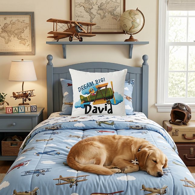 Personalized airplane throw pillow (Creator Uploaded)