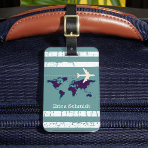 Personalized airplane travel luggage tag