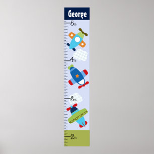 Personalized Airplanes Taking Flight Growth Chart