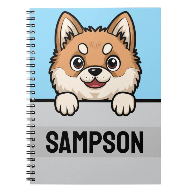Personalized Akita Inu Custom Name Text Dog Lover Notebook (Front)