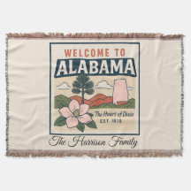Personalized Alabama Throw Blanket
