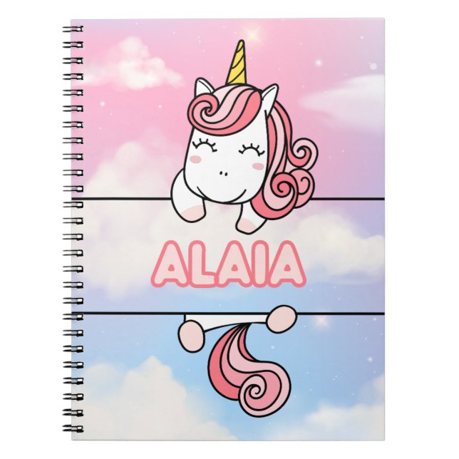 Personalized Alaia Unicorn Girlie Notebook (Front)