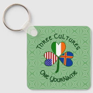 Personalized Åland Islands Shamrock Metal Keychain
