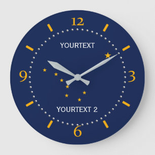 Personalized Alaska State Flag Design on a Large Clock