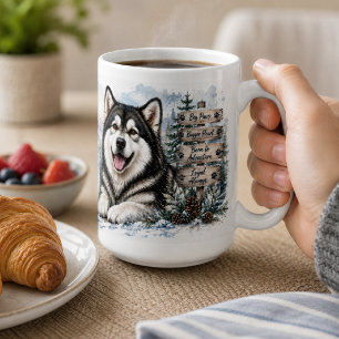 Personalized Alaskan Malamute Winter Mountain Dog Coffee Mug