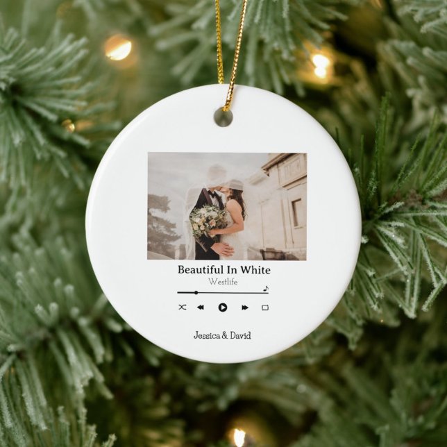 Personalized Album Cover Any Photo Song Playlist  Ceramic Ornament (Creator Uploaded)