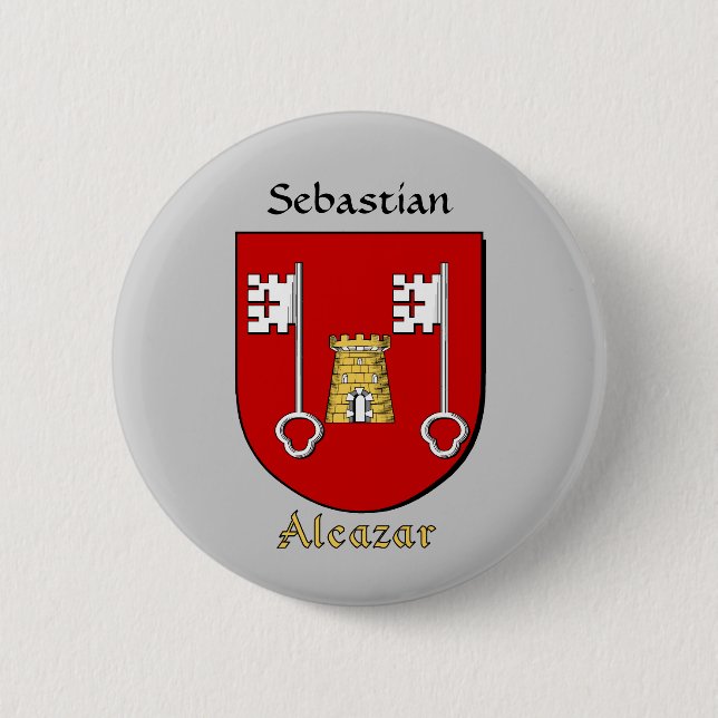 Personalized Alcazar Historical Shield 2 Inch Round Button (Front)
