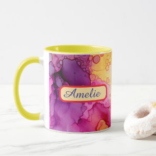 Personalized Alcohol Ink Style Mug with Name, gift