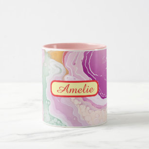 Personalized Alcohol Ink Style Mug with Name, gift