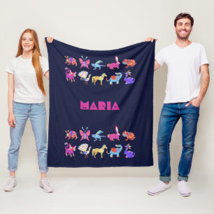 Personalized Alebrije Blanket Mexican Art Animals