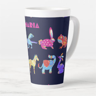 Personalized Alebrije Mexican Animals Folk Art Latte Mug
