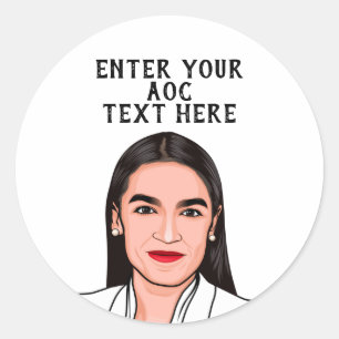 PERSONALIZED  ALEXANDRIA OCASIO-CORTEZ CLASSIC ROUND STICKER