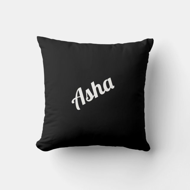 Personalized All Black Throw Pillow (Front)