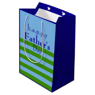 Personalized All-Occasion Spring Green and Blue Medium Gift Bag