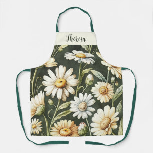 Personalized All-Over Print Apron, Daisy Apron, Apron