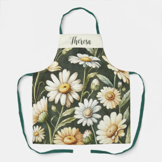 Personalized All-Over Print Apron, Daisy Apron, Apron