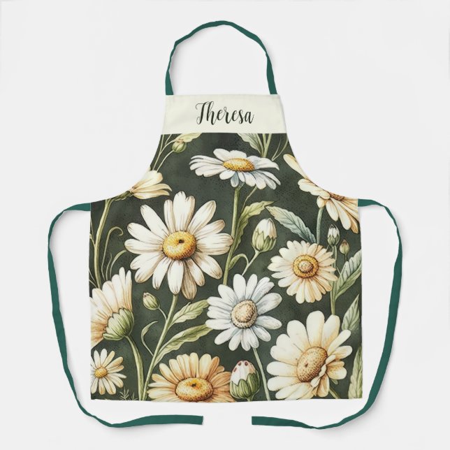 Personalized All-Over Print Apron, Daisy Apron, Apron (Front)