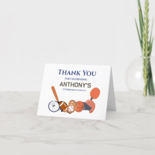 Personalized All-Star Sports  Thank You Card