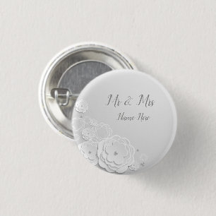 Personalized All White   1 Inch Round Button