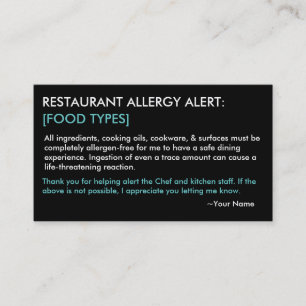 Personalized Allergy Restaurant & ICE Card - HP