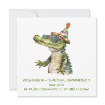 Personalized Alligator Birthday Card Son Grandson 