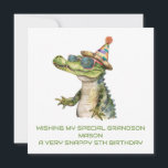 Personalized Alligator Birthday Card Son Grandson<br><div class="desc">Personalized Alligator Birthday Card Edit all text to meet your needs</div>