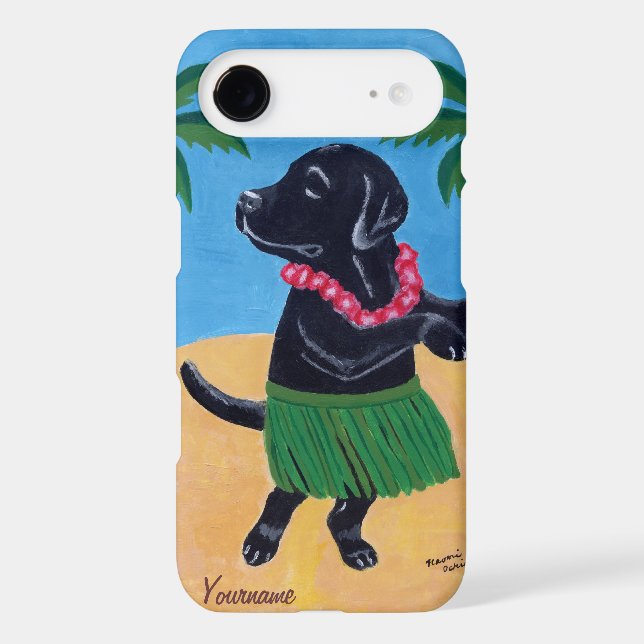 Personalized Aloha Black lab Painting Case-Mate iPhone Case (Back)