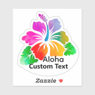 Personalized Aloha Hibiscus TropicalFlower Sticker