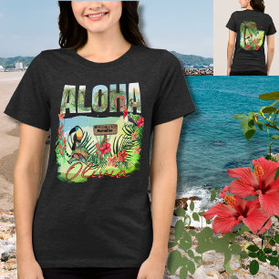 Personalized Aloha Tropical Paradise Double-Sided Tri-Blend Shirt