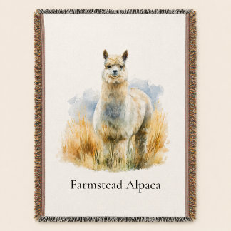 Personalized Alpaca Farmhouse Welcome Throw Blanket