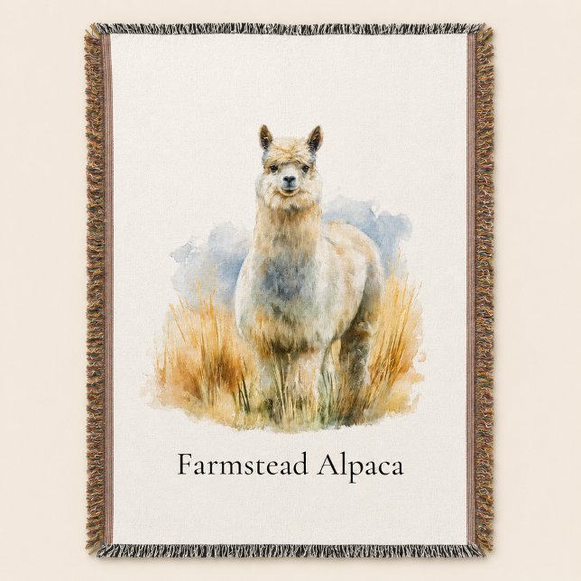 Personalized Alpaca Farmhouse Welcome Throw Blanket (Creator Uploaded)