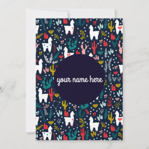 Personalized Alpaca Flat Card