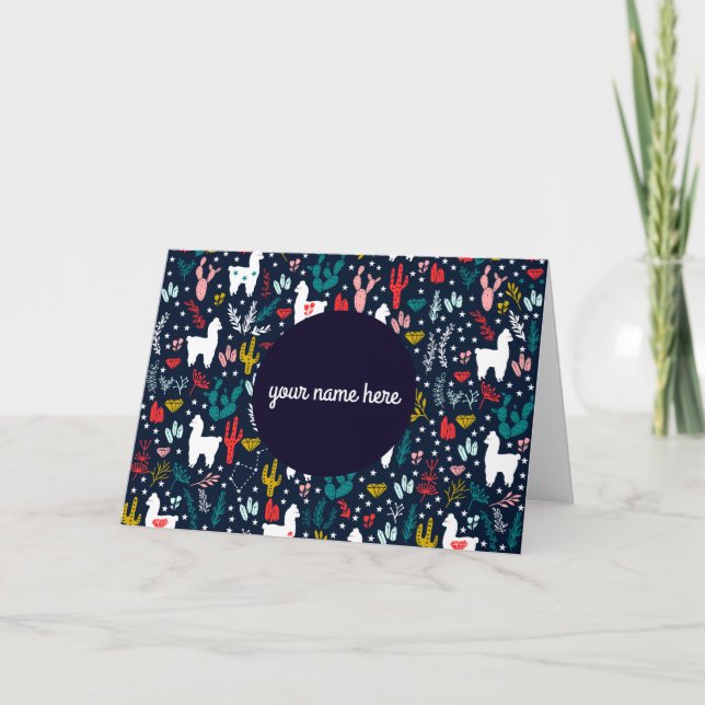 Personalized Alpaca Folded Card (Front)