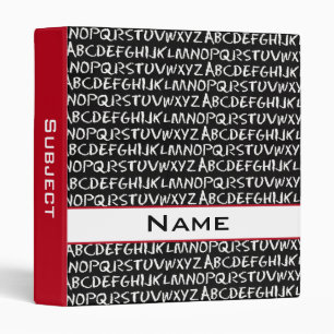 Personalized Alphabet Chalkboard School Binder