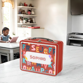 Personalized Alphabet Fun - Back to School Metal Lunch Box