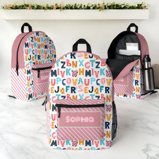 Personalized Alphabet Fun Kids - Back to School Printed Backpack
