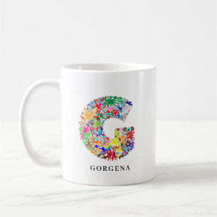 Personalized Alphabet G Flower Monogram Coffee Mug