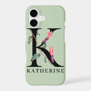 Personalized Alphabet K Floral Monogram