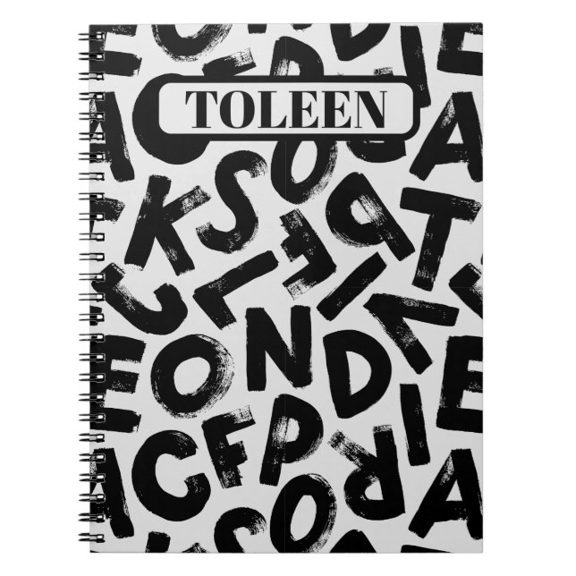 Personalized Alphabet Letter Pattern             Notebook (Front)