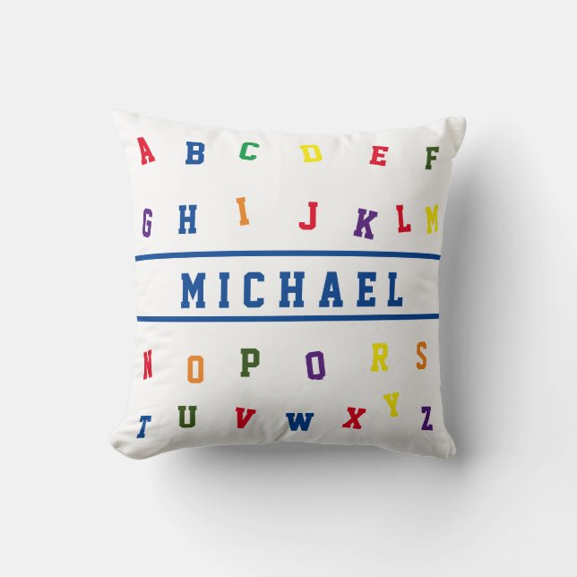 Personalized Alphabet  Throw Pillow (Front)
