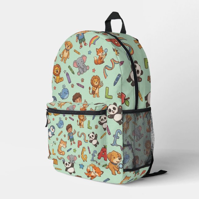 Personalized Alphaland Kid Explorer Backpack Green (Back Corner Right)