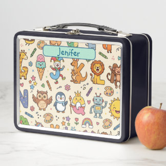 Personalized Alphaland Kids Lunch Black Beigh Box