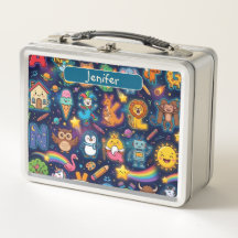 Personalized Alphaland Kids Lunch Box Blue white