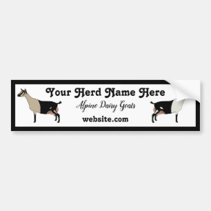Personalized Alpine Dairy Goat Bumper Sticker