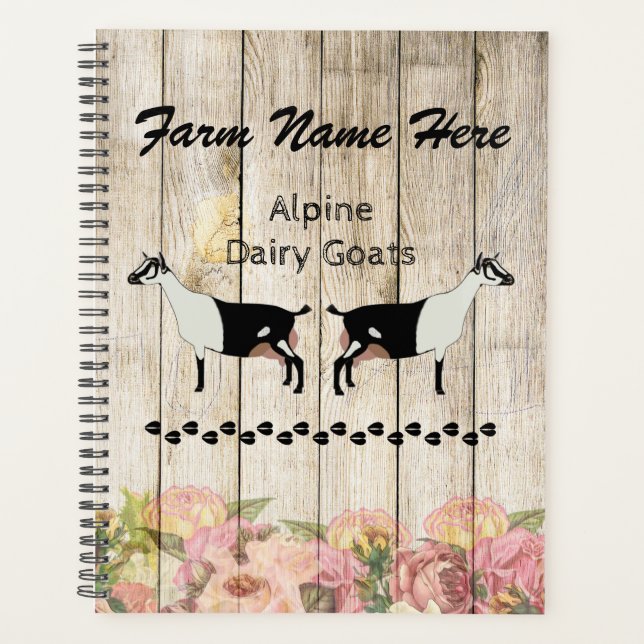 Personalized Alpine Dairy Goat Farm Planner (Front)